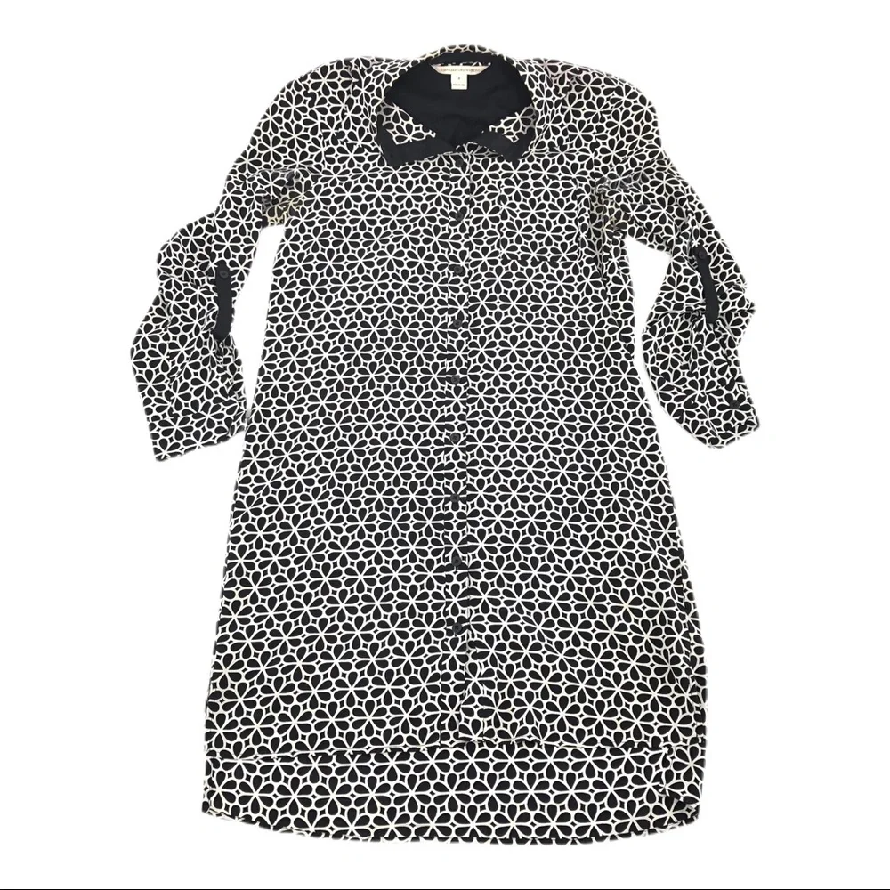 Diane Von Furstenberg Black/White Button Up Dress - Picture 1 of 7